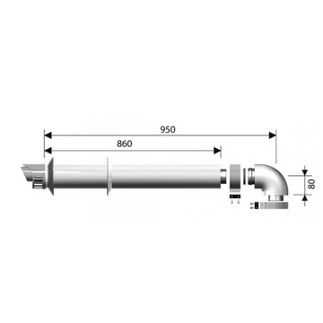 Ariston 60/100 vízszintes kondenzációs égéstermék elvezető készlet 3318073