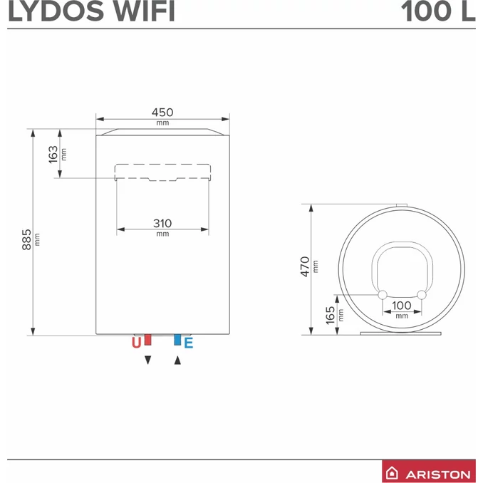 Kép 4/5 - Ariston Lydos WiFi 100 V 1,8K EU villanybojler 3201376