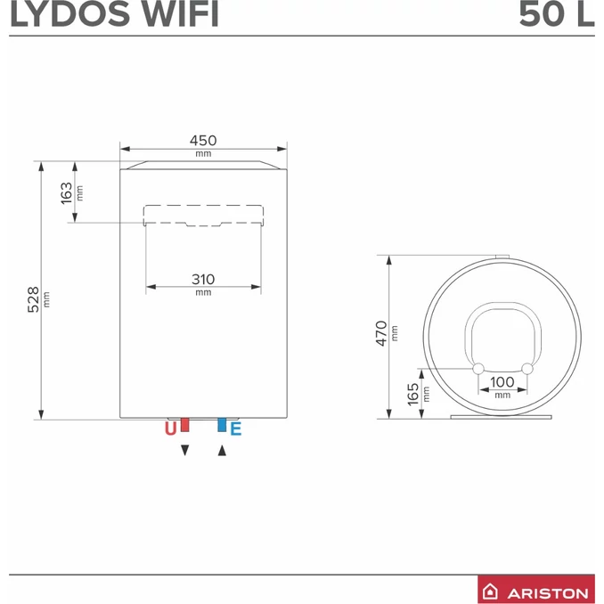 Kép 4/5 - Ariston Lydos WiFi 50 V 1,8K EU villanybojler 3201374