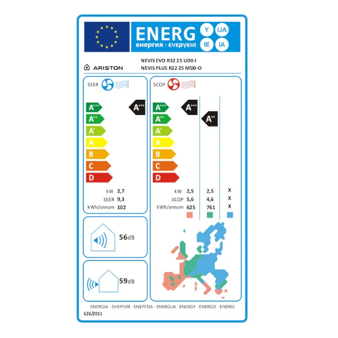 Kép 5/5 - Ariston NEVIS EVO R32 25 mono split klíma szett 2.7 kW 3381564