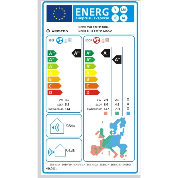 Kép 5/5 - Ariston NEVIS EVO R32 35 mono split klíma szett 3,5 kW 3381565