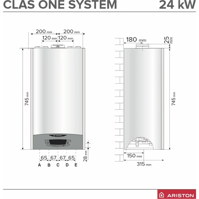 Kép 4/5 - Ariston Clas One System 24 kondenzációs fűtő gázkazán 3301031