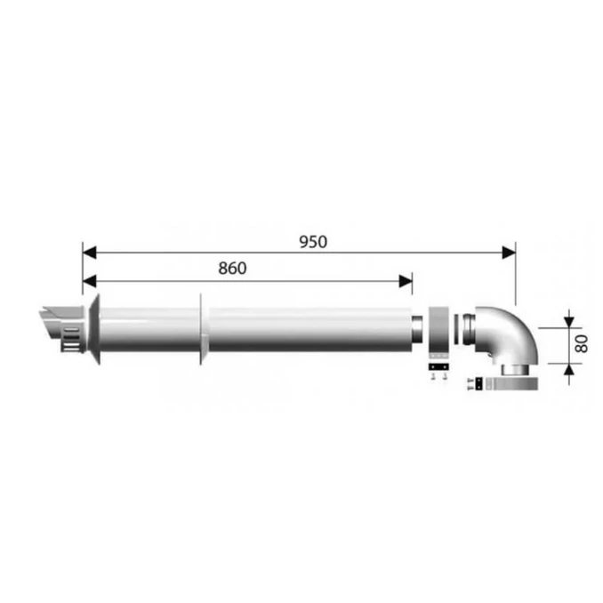 Ariston 60/100 vízszintes kondenzációs égéstermék elvezető készlet 3318073