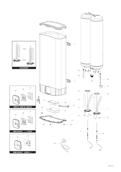 Ariston villanybojler robbantott ábrák